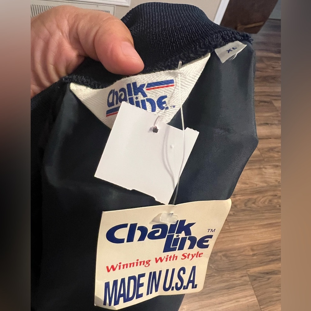 Vintage Chalk Line Golden Flake Jacket XL Navy Varsity Snap Windbreaker - Picture 8 of 11